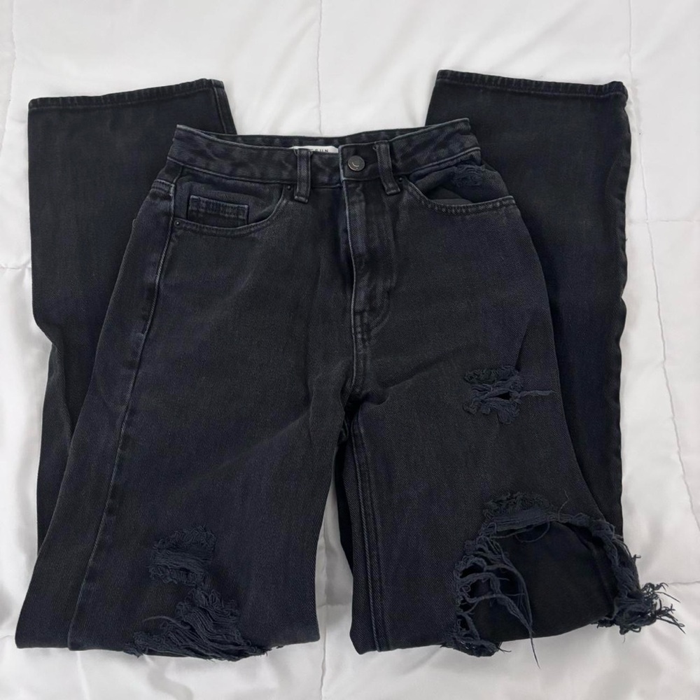 Distressed Black Jeans